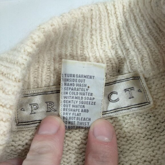 Vtg 90s Floral Angora Silk Lambs Wool Cottage Rose Prairie Grandma Sweater M - Picture 6 of 6